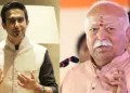 I.I.M.U.N. founder Rishabh Shah (Left), RSS Sarsanghchalak Dr Mohan Bhagwat (Right)