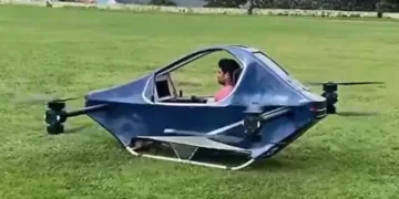 The flying car demonstration in Almora.