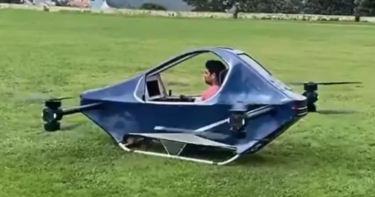 The flying car demonstration in Almora.