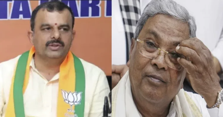 BJP Karkala MLA V. Sunil Kumar (Left), Former Karnataka CM Siddaramaiah (Right)