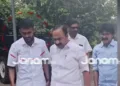 CM VD Satheeshan and arrested drug trafficking accused ( Image Courtesy- Janam TV)