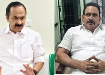 Keralam CM VD Satheeshan, DCC member Chembil Anil (Left to Right)