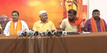 VHP International President Alok Kumar ji addressing the media