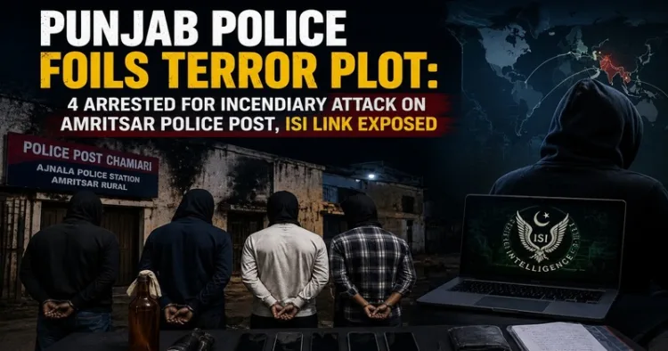 Punjab Police have arrested four people for the Amritsar police post attack (AI-generated image)