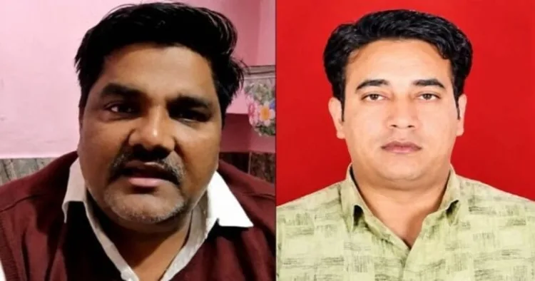 Former AAP councillor Tahir Hussain (Left) and Intelligence Bureau officer Ankit Sharma (Right)