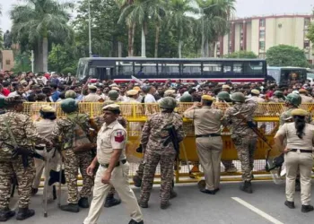 India’s laws allow police to use proportionate force against unlawful assemblies, subject to legal safeguards