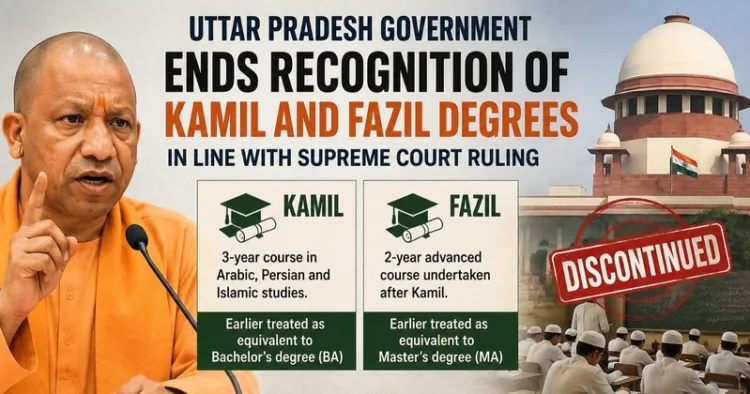 Uttar Pradesh Cabinet has approved amendments to the Madrasa Education Act, ending the recognition of Kamil and Fazil degrees