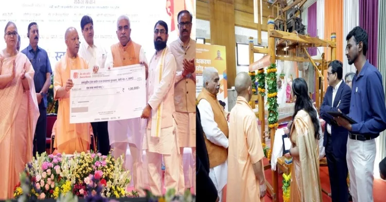 UP CM Yogi Adityanath honoured handloom weavers and recalled the Swadeshi Movement on National Handloom Day 2026