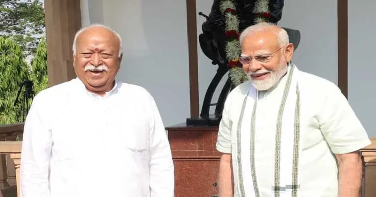 RSS Sarsangchalak Mohan Bhagwat and Prime Minister Narendra Modi