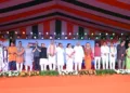 Odisha CM Minister Mohan Charan Majhi, along with senior state leaders, participates in the Tiranga Yatra during the ‘Har Ghar Tiranga’ programme in Bhubaneswar