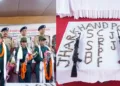 Maoists surrender before senior police officials at the West Singhbhum District headquarters, Chaibasa's police lines