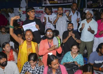 Students protesting in Ranchi