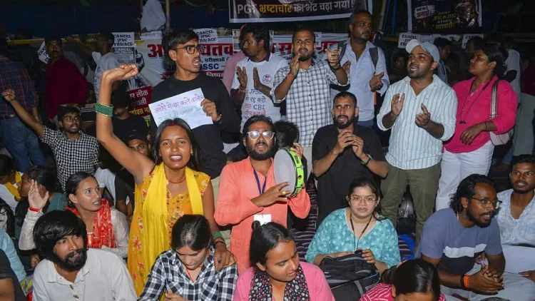 Students protesting in Ranchi