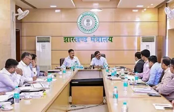 Jharkhand Chief Minister Hemant Soren chairs a review meeting. (PTI file photo)