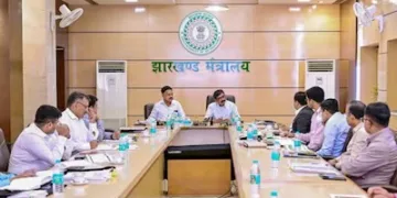 Jharkhand Chief Minister Hemant Soren chairs a review meeting. (PTI file photo)