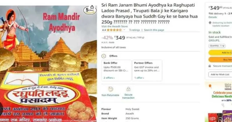 Amazon faces Rs 1 lakh CCPA penalty for allowing ordinary sweets to be sold as Ram Mandir prasad without approval