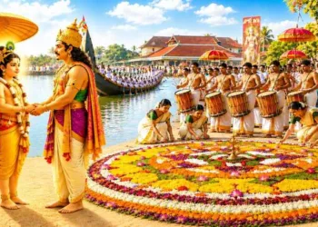 Beyond the familiar festivities, Onam carries a layered Hindu civilisational memory shaped by Bhagwan Vamana, Mahabali, sacred texts and centuries of tradition.