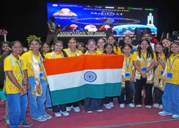 Students at the Gautam Buddha University, Greater Noida