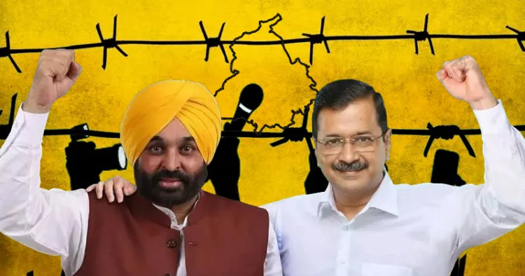 (Left) Punjab CM Bhagwat Mann (Right) AAP Leader Arvind Kejriwal