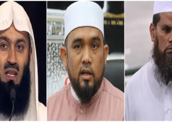 (Left to Right): Islamic Hardliners Ismail Menk, Haslin Baharim and Imam Nalla Abdul Jameel banned from Singapore