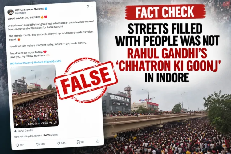 A viral video claimed to show crowds at Rahul Gandhi’s ‘Chhatron Ki Goonj’ event in Indore was actually from a World Tribal Day rally held in the city on August 9. (Image: AI generated)