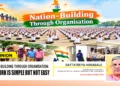 Swayamsevaks participating during the Sangh’s centenary year celebrations at Lal Parade Ground in Bhopal on September 20, 2026