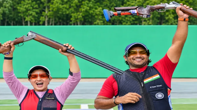 Neeru Dhanda and Kynan Chenai win gold in trap shooting