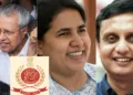 Pinarayi Vijayan, T. Veena, PA Mohammed Riyas (Left to Right)