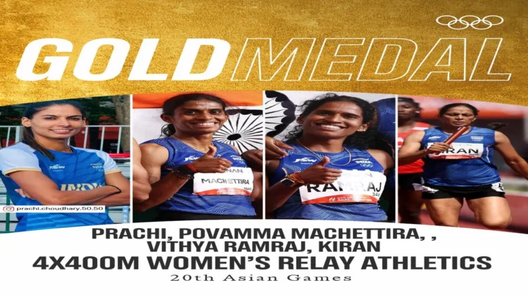 Asian Games 2026: India Wins Women’s 4x400m Gold; Pahal, Poovamma, Prachi, Vithya Shine