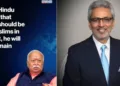 (Left) RSS Sarsanghchalak Dr Mohan Bhgawat (Right) Bawa Jain, Secretary General, World Council of Religious Leaders