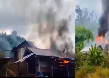 Naga civilian houses set ablaze by Kuki militants in Makui village