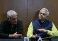 RSS Akhil Bharatiya Prachar Pramukh Sunil Ambekar during a press interaction in London