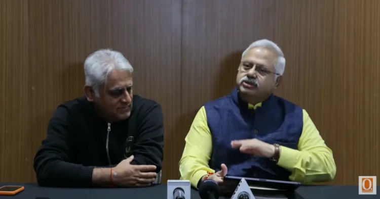 RSS Akhil Bharatiya Prachar Pramukh Sunil Ambekar during a press interaction in London