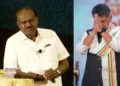 (Left) Union Minister H.D. Kumaraswamy (Right) Karnataka CM DK Shivkumar