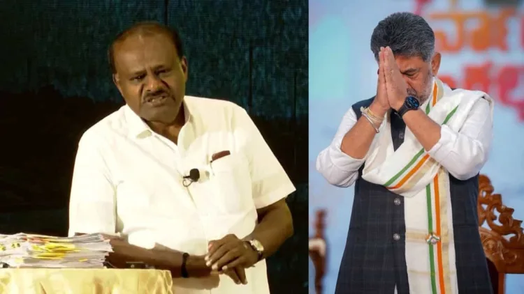 (Left) Union Minister H.D. Kumaraswamy (Right) Karnataka CM DK Shivkumar
