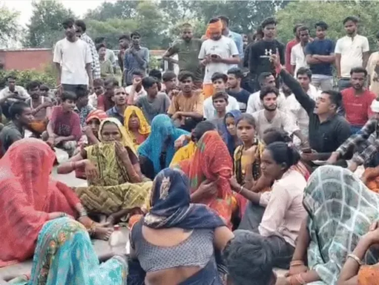 Protesting families in Lakhimpur Kheri after the brutal rape of 4-year-old girl