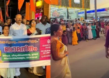 Mohammed Shiyaz MLA participating in a Janmashtami shobhayatra in western Kochi