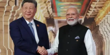 Chinese President Xi Jinping and Prime Minister Modi at BRICS Summit, 2026