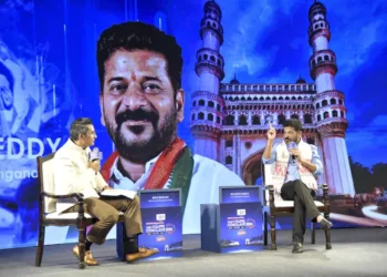 Telangana CM Revanth Reddy Speaking at the Pratidin Conclave of an Assam daily in Delhi on September 29, 2026 (Left)