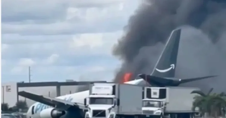 Amazon Cargo Jet Crash Miami: Boeing 767 Overruns Runway, Catches Fire