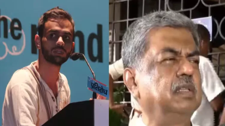 (Left) Umar Khalid (Right) KPCC president B.K. Hariprasad