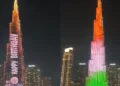 Burj Khalifa lights up the Dubai Skyline on PM Modi's 76th Birthday