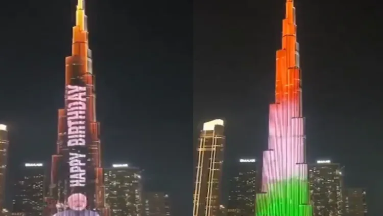 Burj Khalifa lights up the Dubai Skyline on PM Modi's 76th Birthday