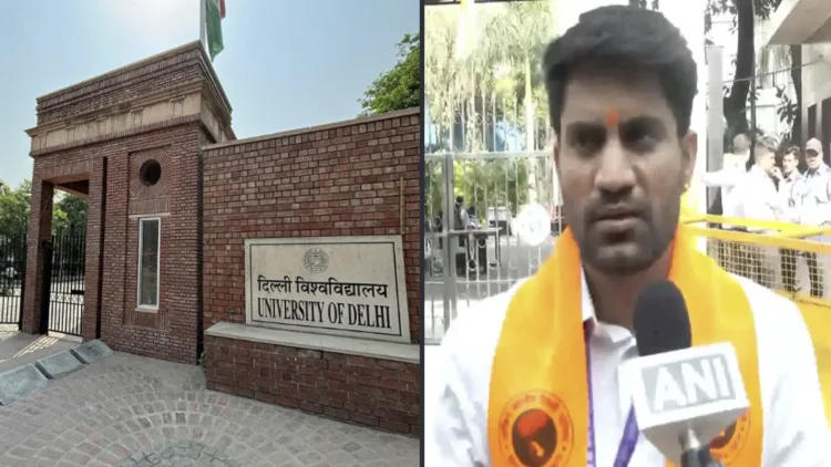 ABVP candidate Lakshay Raj appeals for peaceful polling as DUSU Elections begin