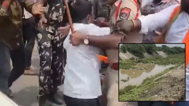 Telangana's Congress government faced fierce backlash and protests after dry canals threatened Ganesh immersion arrangements