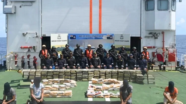 The Indian Coast Guard and Gujarat ATS seized 526 kg of drugs and arrested five Pakistani nationals in Arabian Sea
