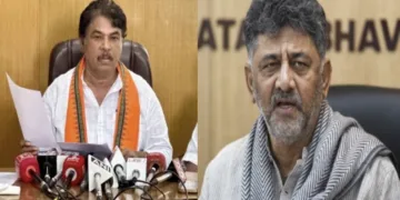 R Ashoka (Left), Karnataka CM DK Shivakumar (Right)