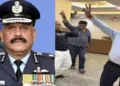 Ram Mandir CEO Air Marshal (Retd.) Jitendra Mishra (left), Another Fake person (Right) (Image Source: X)