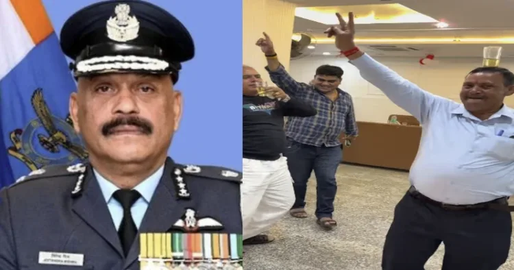 Ram Mandir CEO Air Marshal (Retd.) Jitendra Mishra (left), Another Fake person (Right) (Image Source: X)