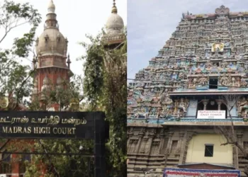 Madras HC (Left), Meenakshi Temple (Right)